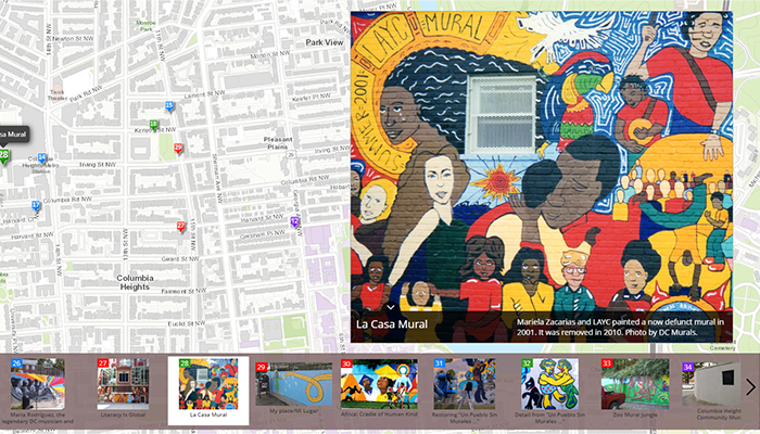 Screenshot of D.C. Latine murals map